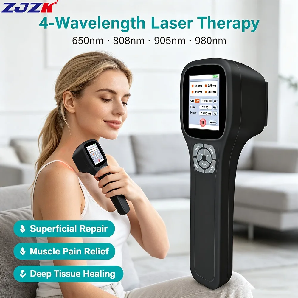 ZJZK Professional Class 4 Cold Laser Therapy 2500mW LLLT Physiotherapy Tool For Impingement Syndromes Sciatica Human & Pet Care