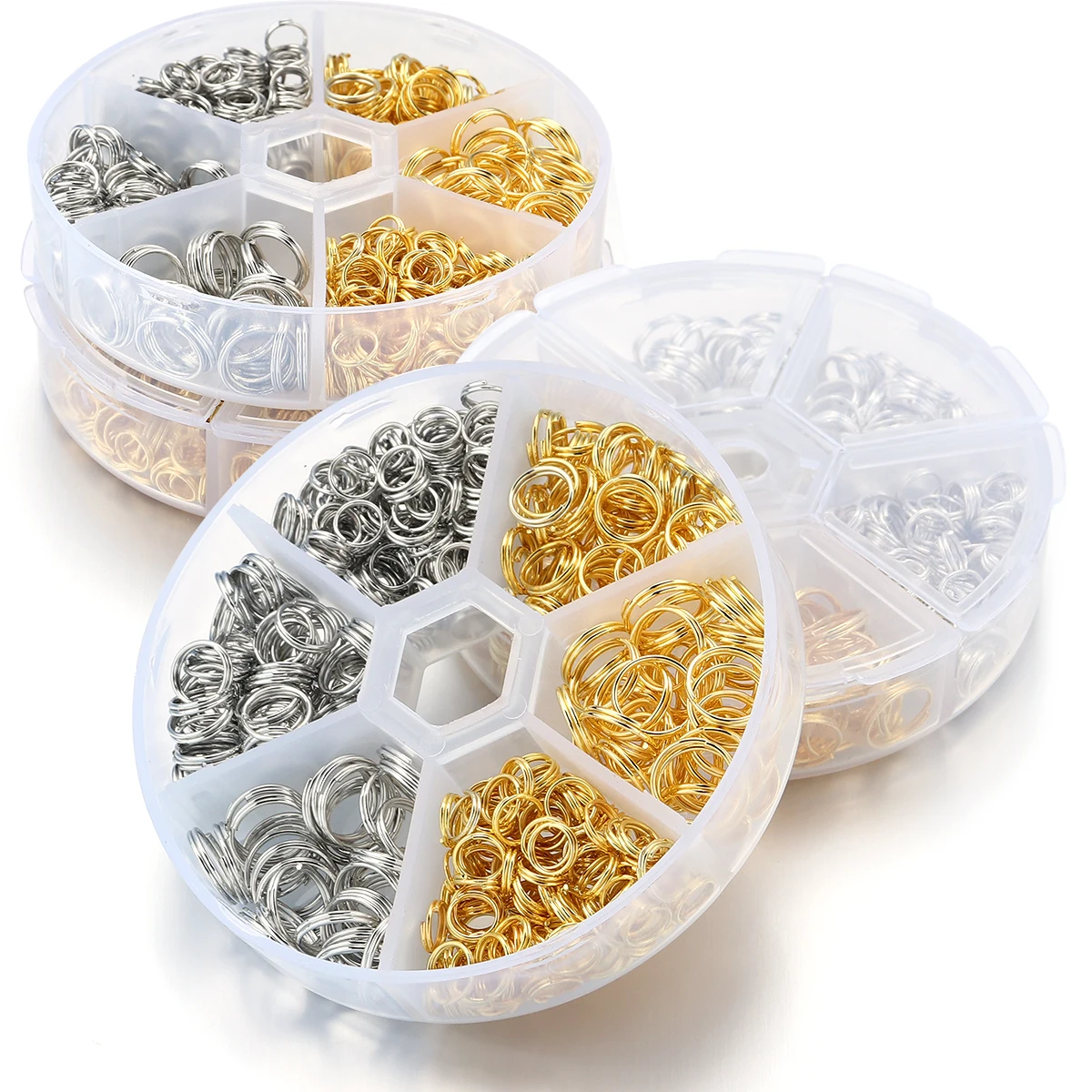 690pcs/Box 4/5/6/8/10/12mm Iron Open Jump Ring Double Loops Gold Color Split Rings Connectors DIY Jewelry Making Supplies