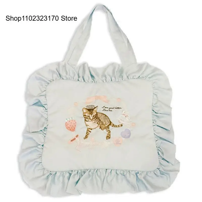 Womensquare Bag Hot Japan Lolita Bags Harajuku Pillow Bag Ladies Cute Embroidery Cat Shoulder Bag