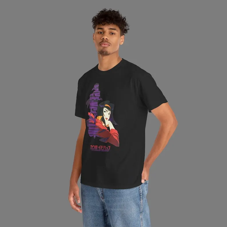 Cowboy Bebop Retro Anime Vintage T-shirt, Faye Valentine From Cowboy Bebop Anime Cotton T-Shirt image 6
