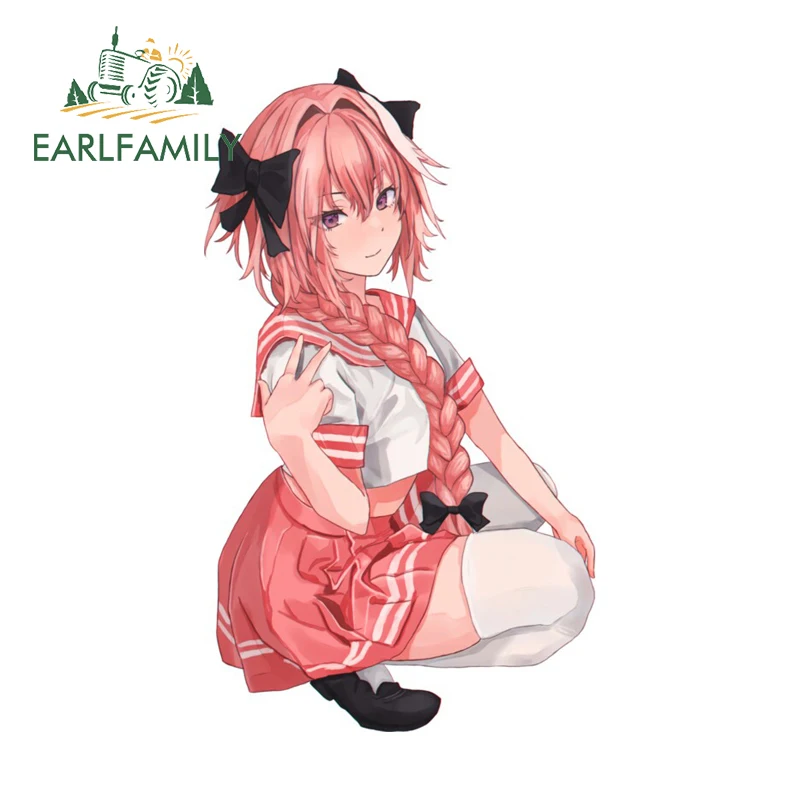 EARLFAMILY Squatting  Astolfo Car Stickers Hot Anime Item Decal Graphics DIY Practical Scratch Proof Occlusion Scratch Decals