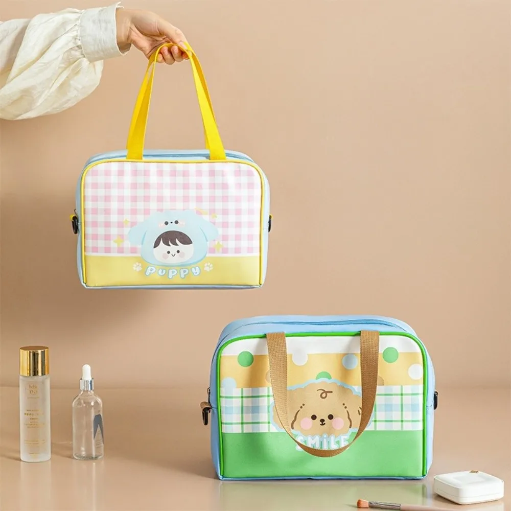 

Cute PU Crossbody Gym Bag Wet and Dry Separation Portable Toiletry Storage Bag Large Capacity Waterproof Cosmetic Bag Travel