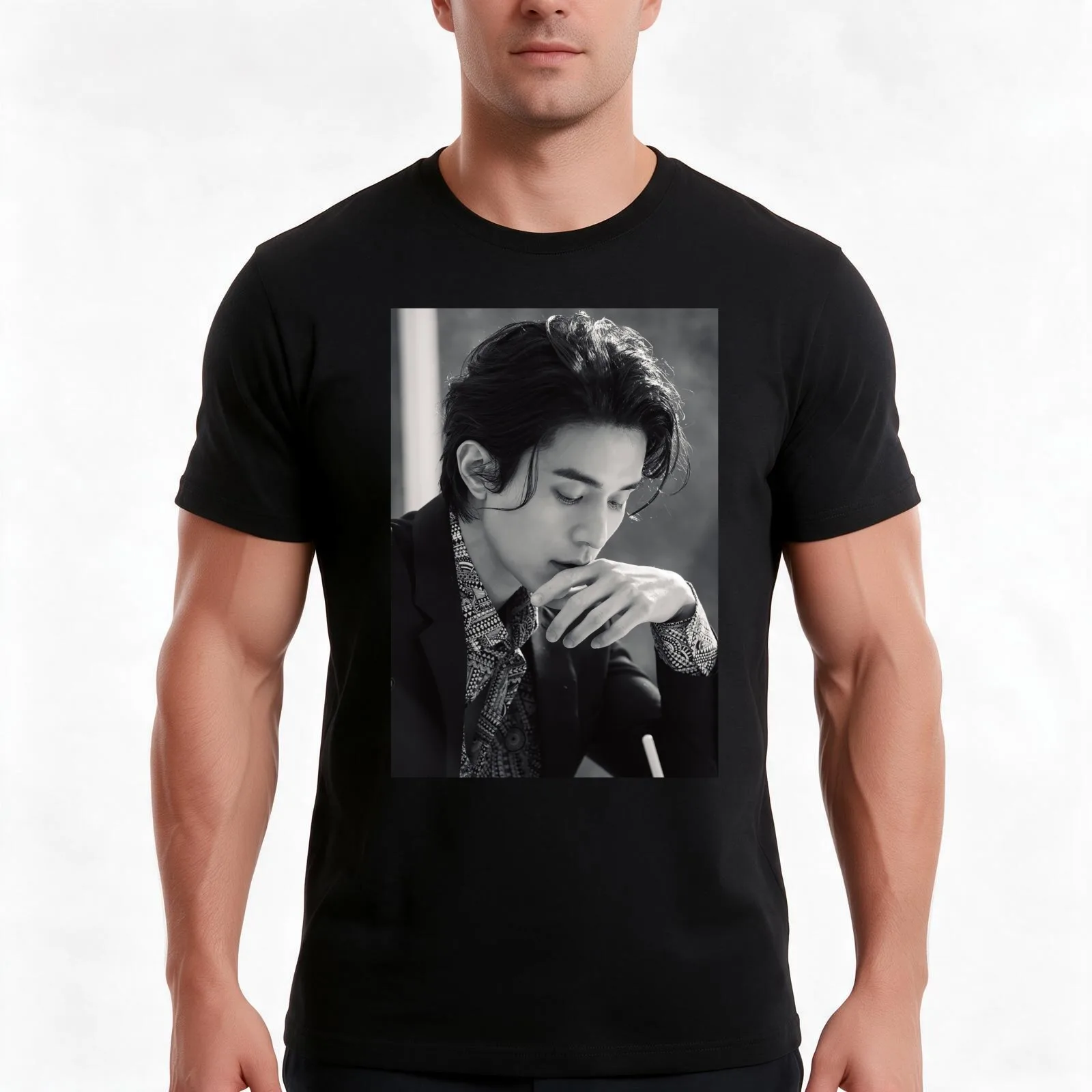 lee dong wook T-Shirt Summer Casual Cotton Tee Oversized Streetwear Tops Vintage Graphic Print Loose Fit Short Sleeve