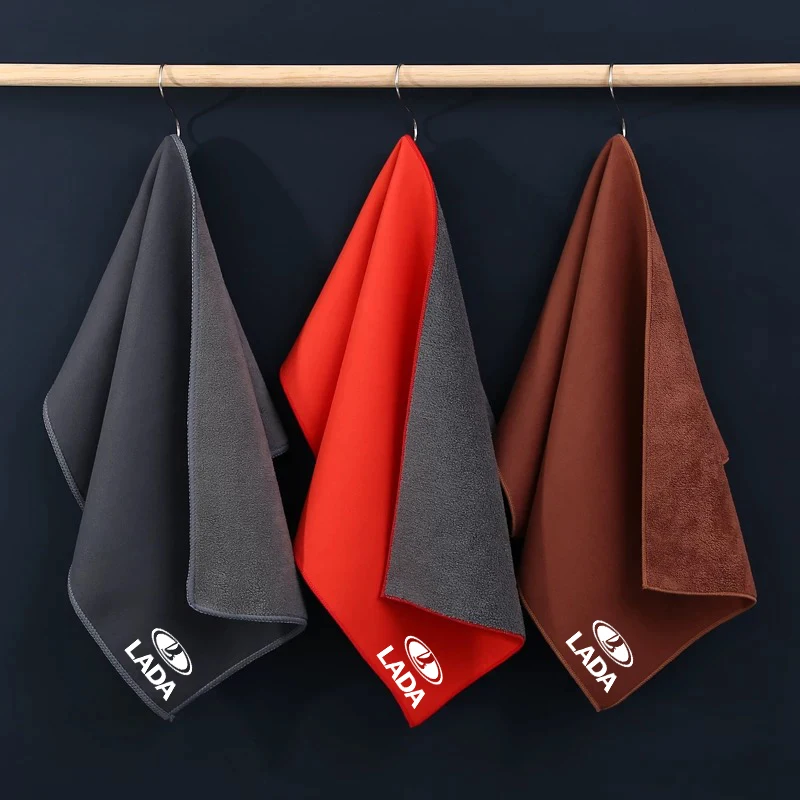 2-in-1 Microfiber Towel Car Cleaning Tools Rag Cloth For Lada Vesta Niva Largus 2107 Xray Priora Granta Kalina Samara 2106