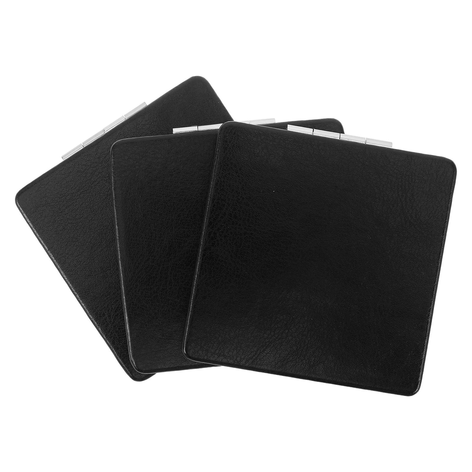 

8Cm Folding Compact Mirror Black Portable Mini Travel Purse Handheld Makeup Mirror for Men Women Dual Sided Pocket