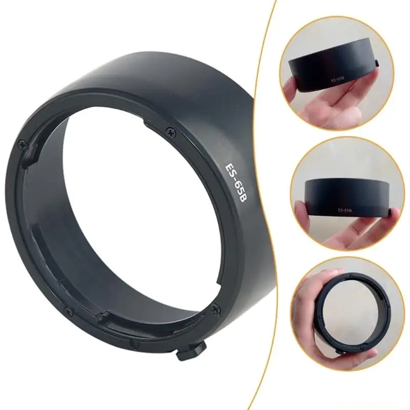 E56B Durability ES65B Camera Lens Hood Camera Lens Shade for RF50mm 1.8, Easy Installation Improves Images Quality