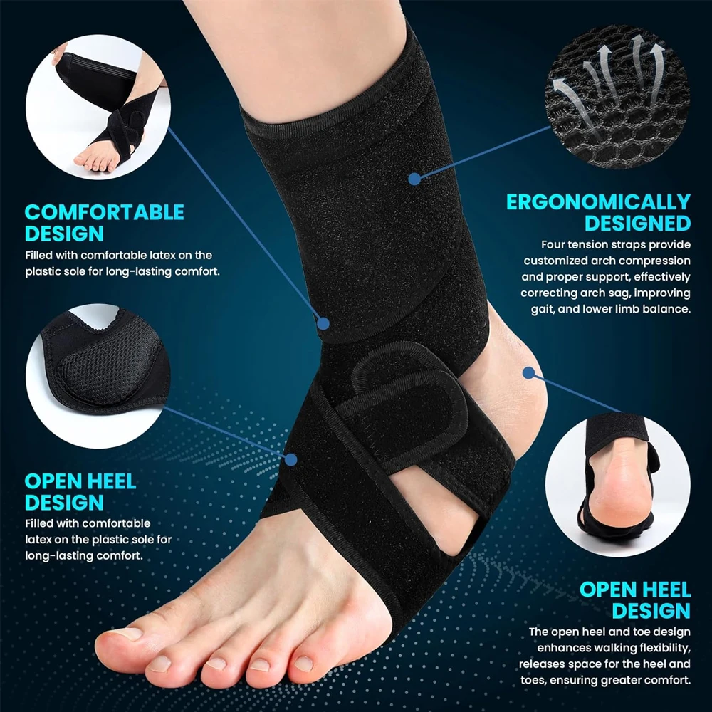 1PCS AFO Foot Drop Brace for Walking – Adjustable Ankle Support for Plantar Fasciitis &Tendonitis – Lightweight & Breathable