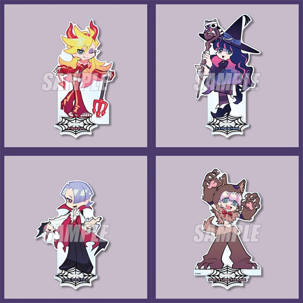 15CM Hot Anime Panty & Stocking Acrylic Stand Model Cosplay Characters Ornament Accessories Goods Christmas Gifts