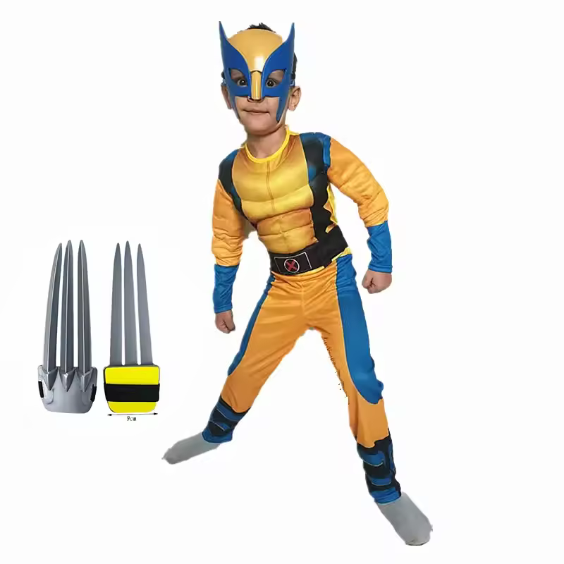 Child Movie Luxury Mask Jumpsuit Wolverine Cosplay Costume Halloween Christmas Kids New Year Costume Superhero Fantasy props - Image 5