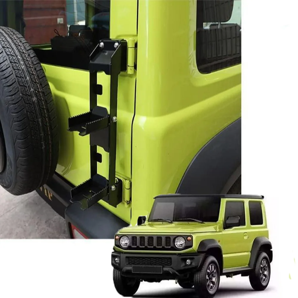 For Suzuki Jimny JB64 JB74 2018+ Tailgate Ladder Foot Pedal Peg Pedals Accessories Rear Door Hinge Metal Folding Ped