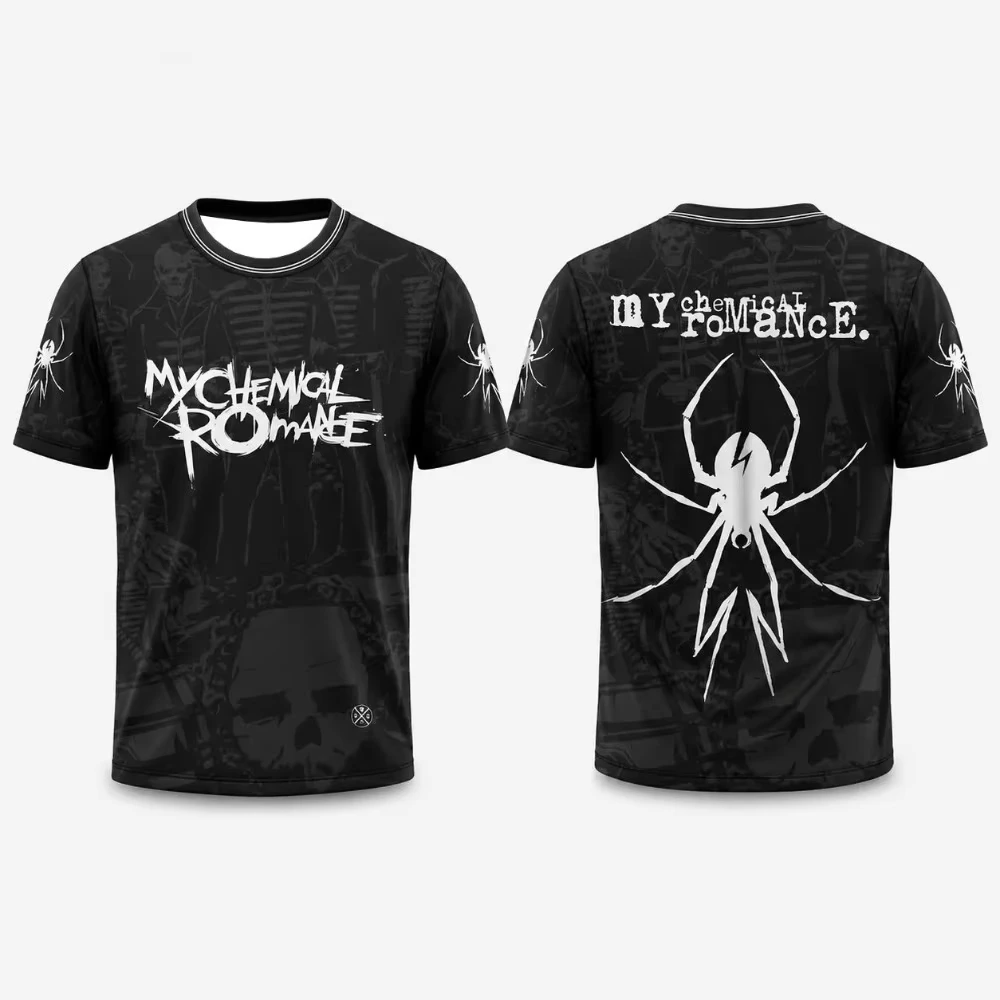 New MCR My Chemical Romance Album Tour Football Jersey Shirt, Men's Women's Summer Rock Style Breathable Quick Drying T-shirt