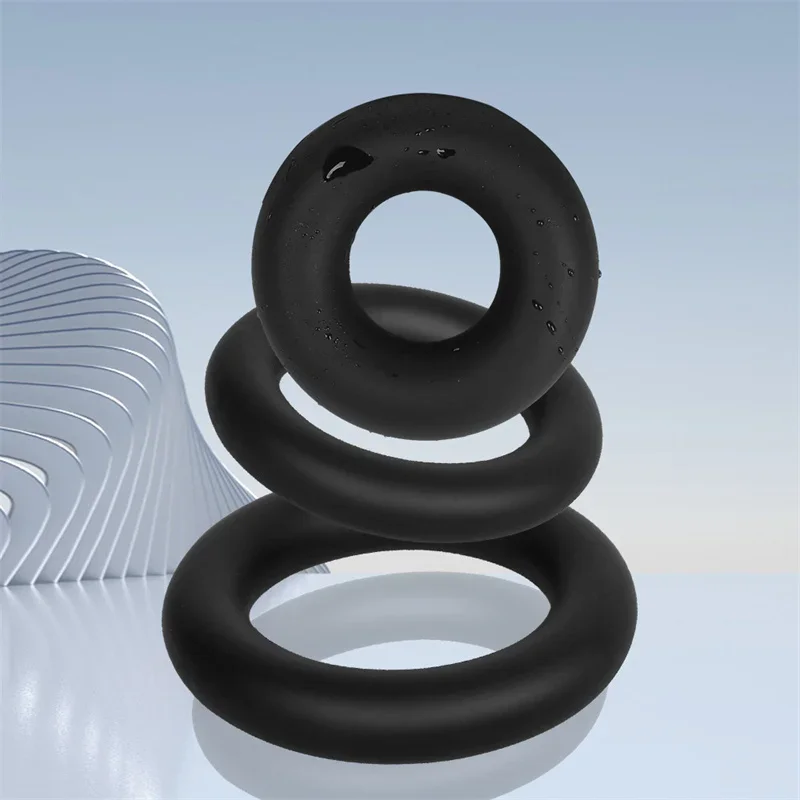 Liquid Silicone Cock Rings for Men Scrotum Testis Restraint Male Delay Ejaculation Penis Lasting Erection Adult Games Reusable