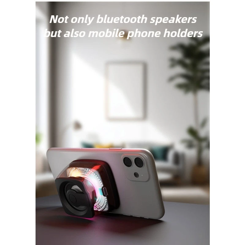مكبر صوت بلوتوث مغناطيسي محمول لاسلكي لعبة الموسيقى في الهواء الطلق السفر مكتب بطاقة صغيرة ستيريو Rgb الضوء المحيط مكبر صوت صغير #5