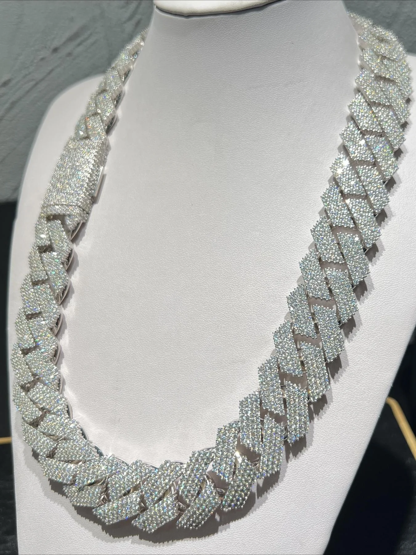 Luxury 20mm High Quality Glamour Gems Hot Sale Hip Hop Rap Miami Style 4Row Diamond Cuban Chain Necklace,Gift Box Packaging