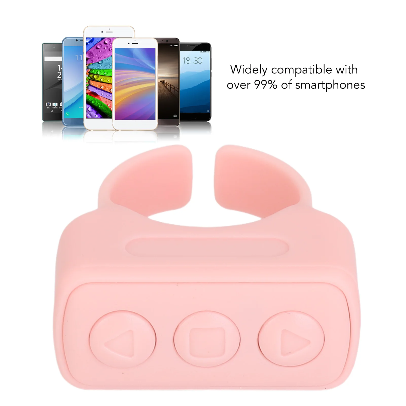 Remote Control App Page Turner Compatible Wireless Smart Scrolling Ring Clicker Selfie Button 10m Range for Filming