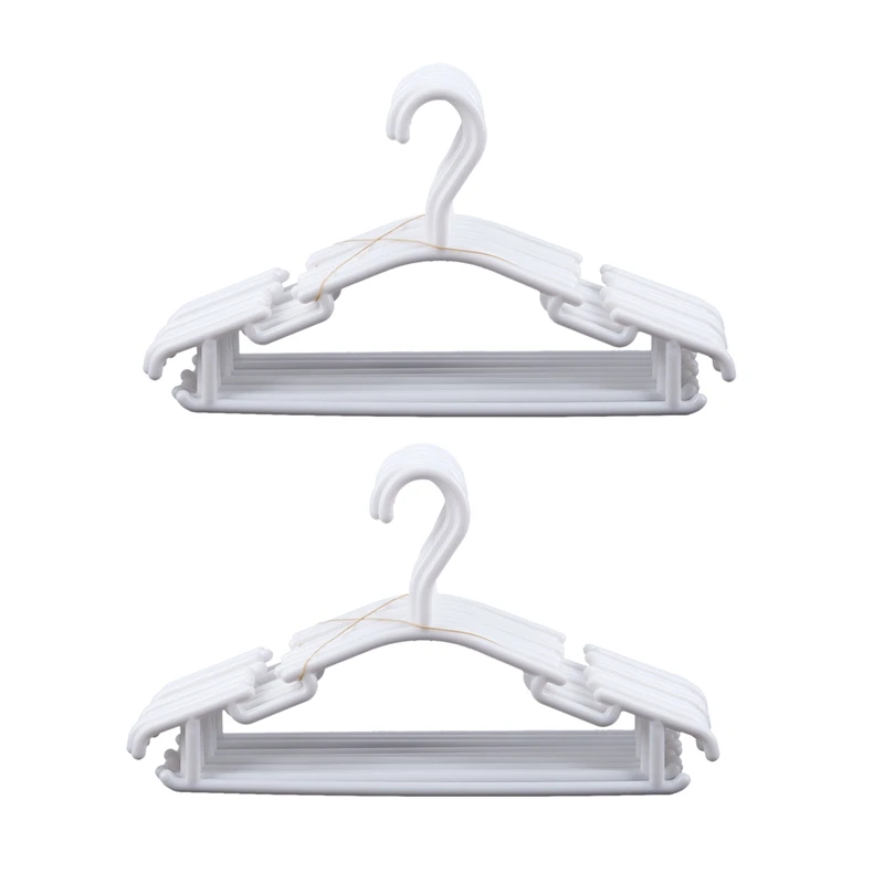 BMBY-WHITE - Pack Of 20 Pieces Hanger Non-Slip Hangers For Children's Clothes PP Hangers For Baby Or Child 27 X 15 Cm