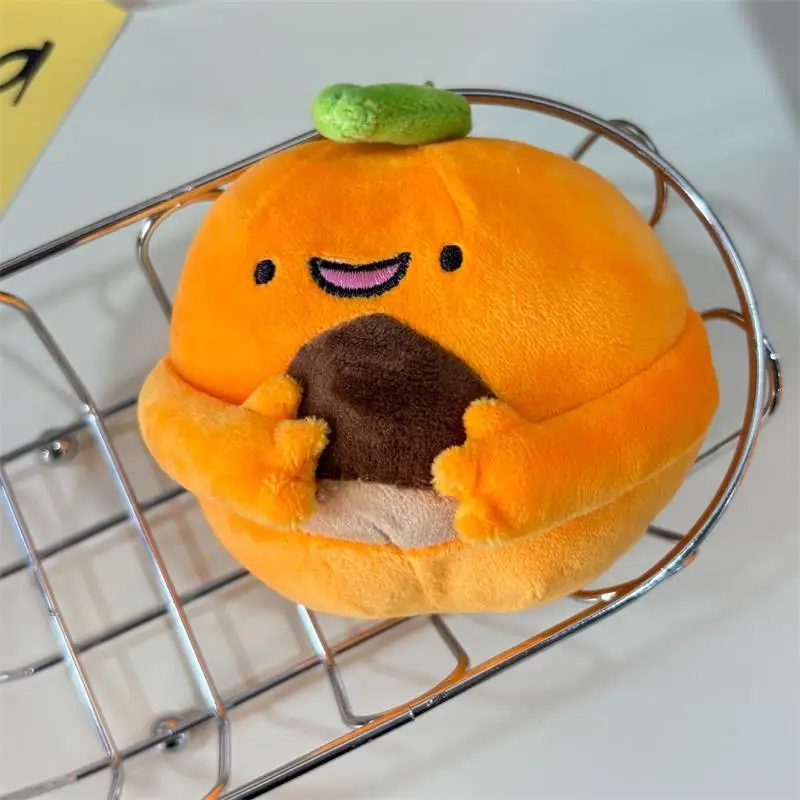 1/2 PCS Cute Cartoon Funny Green Leaf Orange Plush Doll Stuffed Toy Keychain Bag Pendant Creative Backpack Hanging Ornament Gift