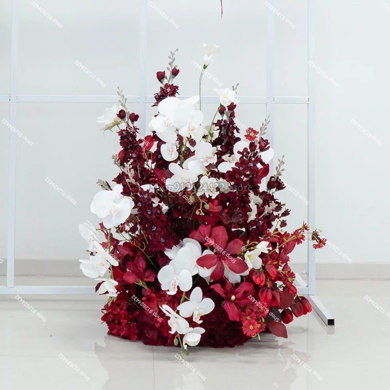 

Красная искусственная бабочка, цветок охраны, свадебное украшение, цветочная композиция, фон для пола, цветочный ряд, реквизит, декор, дорожный свинец