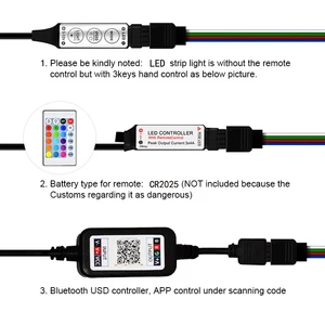 Change the color LED strip lights with remote mode, RGB App Control, Bluetooth, TV, Room Decoration, 24 Keys, SMD5050 12 Main Sales Color Lamp - №11