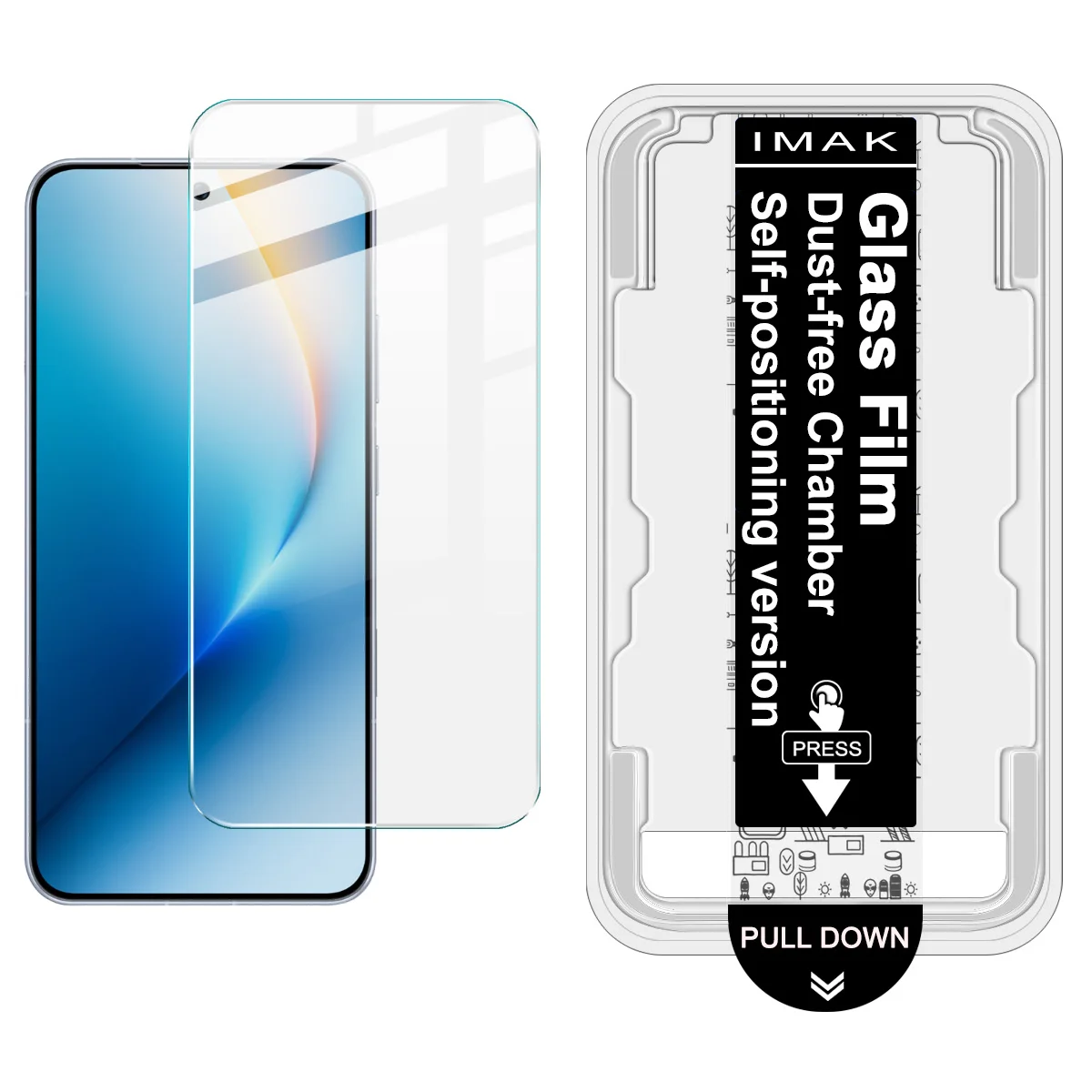 For Honor WIN RT 5G Tempered Glass IMAK Locator Screen Protector Film Support Fingerprint