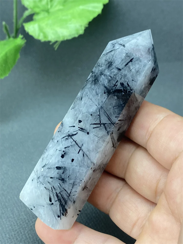 

Natural Black Tourmaline Crystal Tower Hand Polished Wand Obelisk Feng Shui Home Decor
