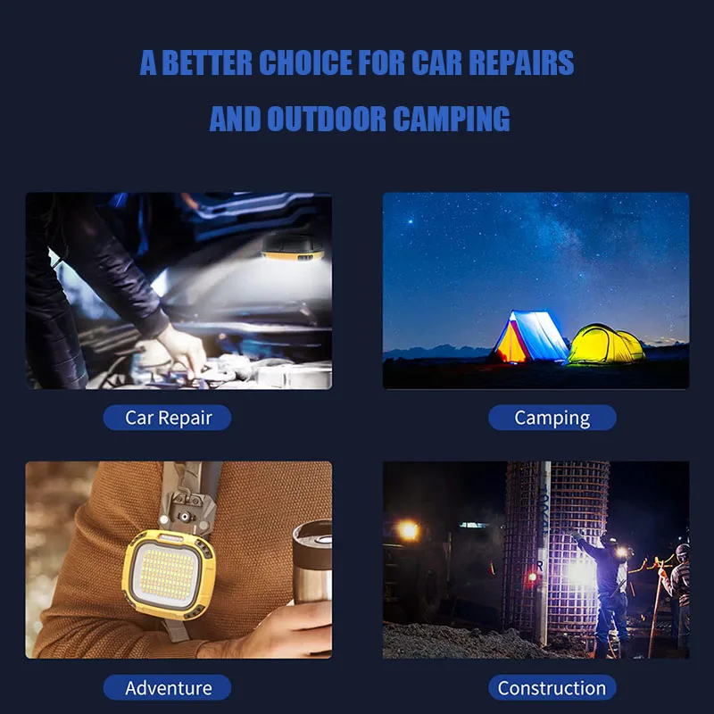 Volodymyr Portable LED Work Lamp 1pcs Rechargeable Magnetic Spotlight Lamtern Strong Light Flashlight Outdoor Camping Emergency