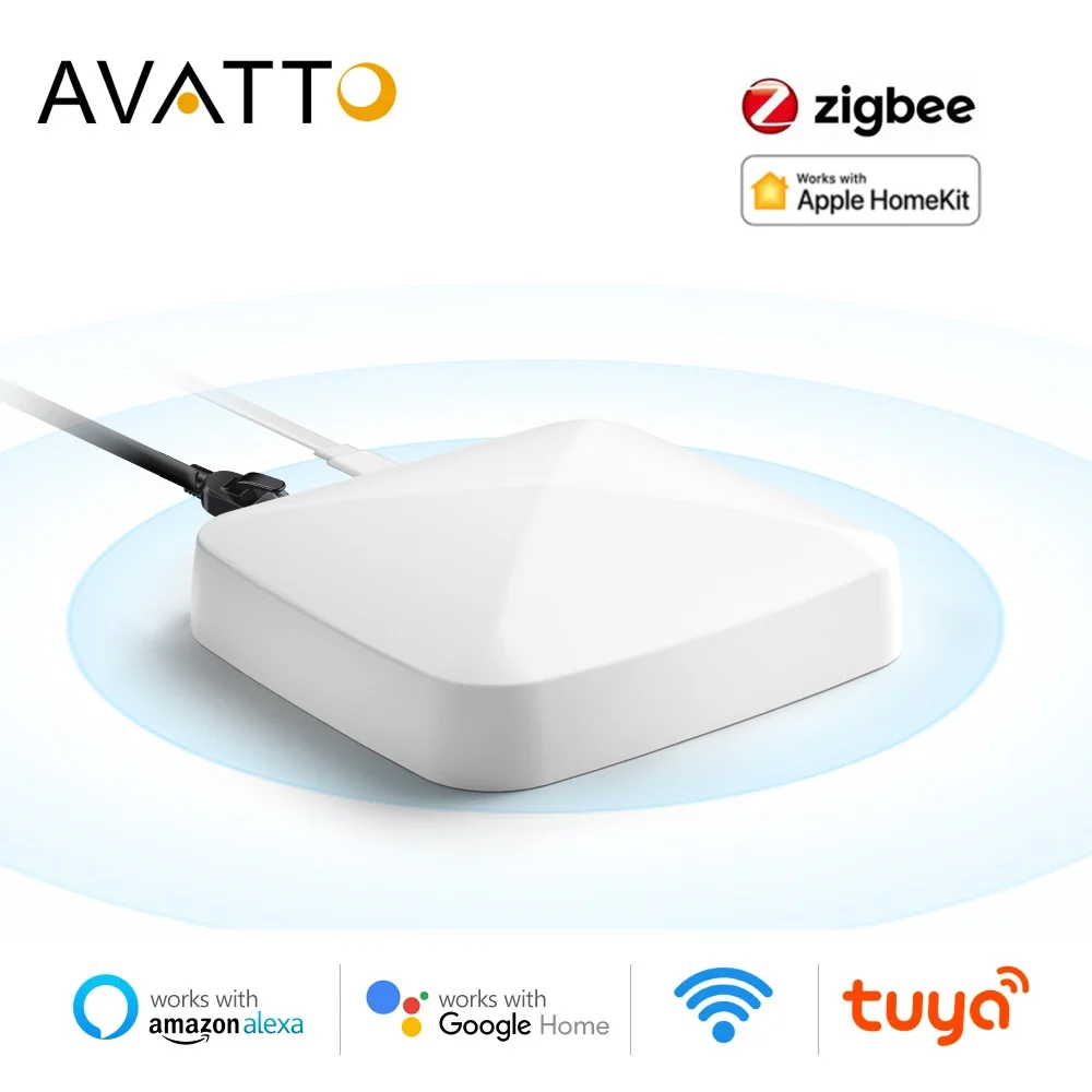 AVATTO-Hub inteligente Tuya Zigbee Gateway, dispositivo con cable 3,0, funciona con Apple Homekit, siri, aplicación Smart life, Control remoto