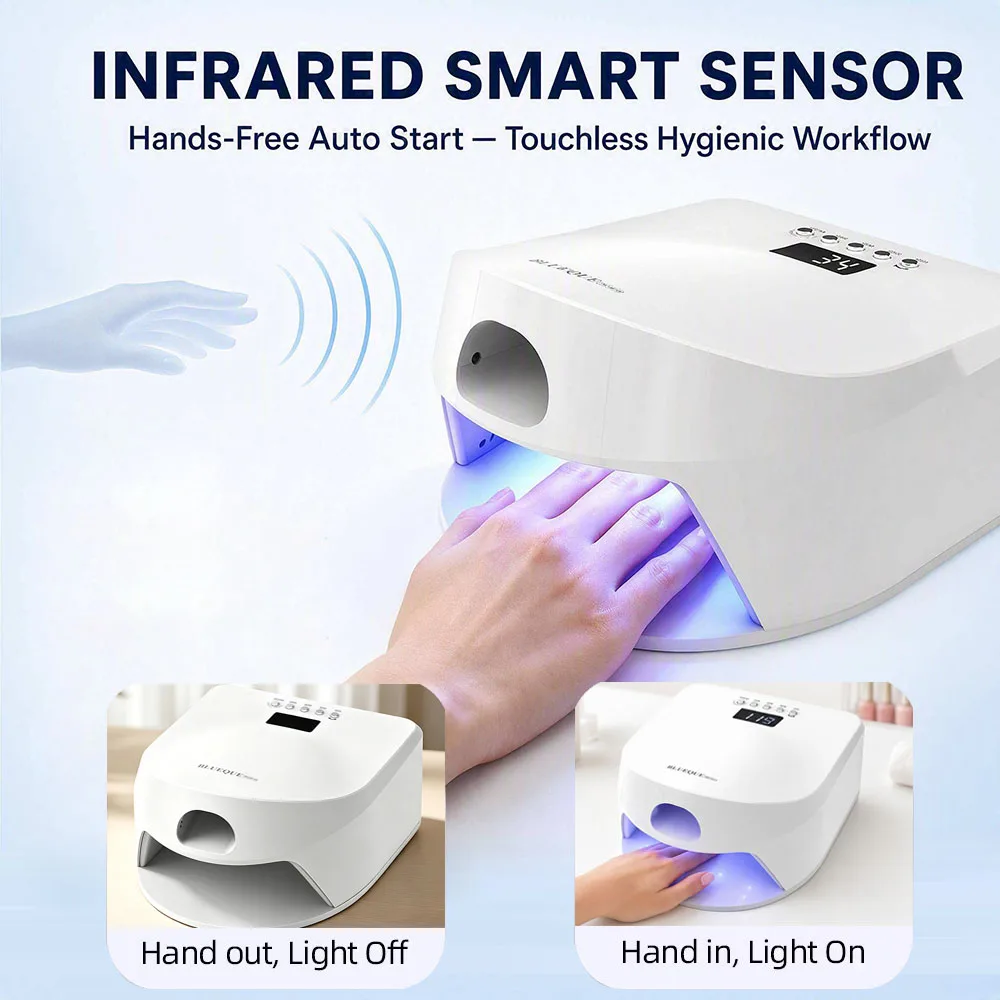 2 IN 1 LED Nail Lamp Smart Auto Sensor Gel Nail Dryer Dual Use Manicure Pedicure Fast Cur Light,Nail Dryer Auto Sensor Dual Lamp
