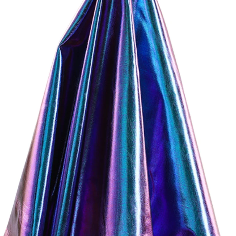 

1m*1.6m Laser Elastic Reflective Fabric Magic Colorful Polyester Bronzing Designer Fabric for Costumes Swimsuits Handbags Craft