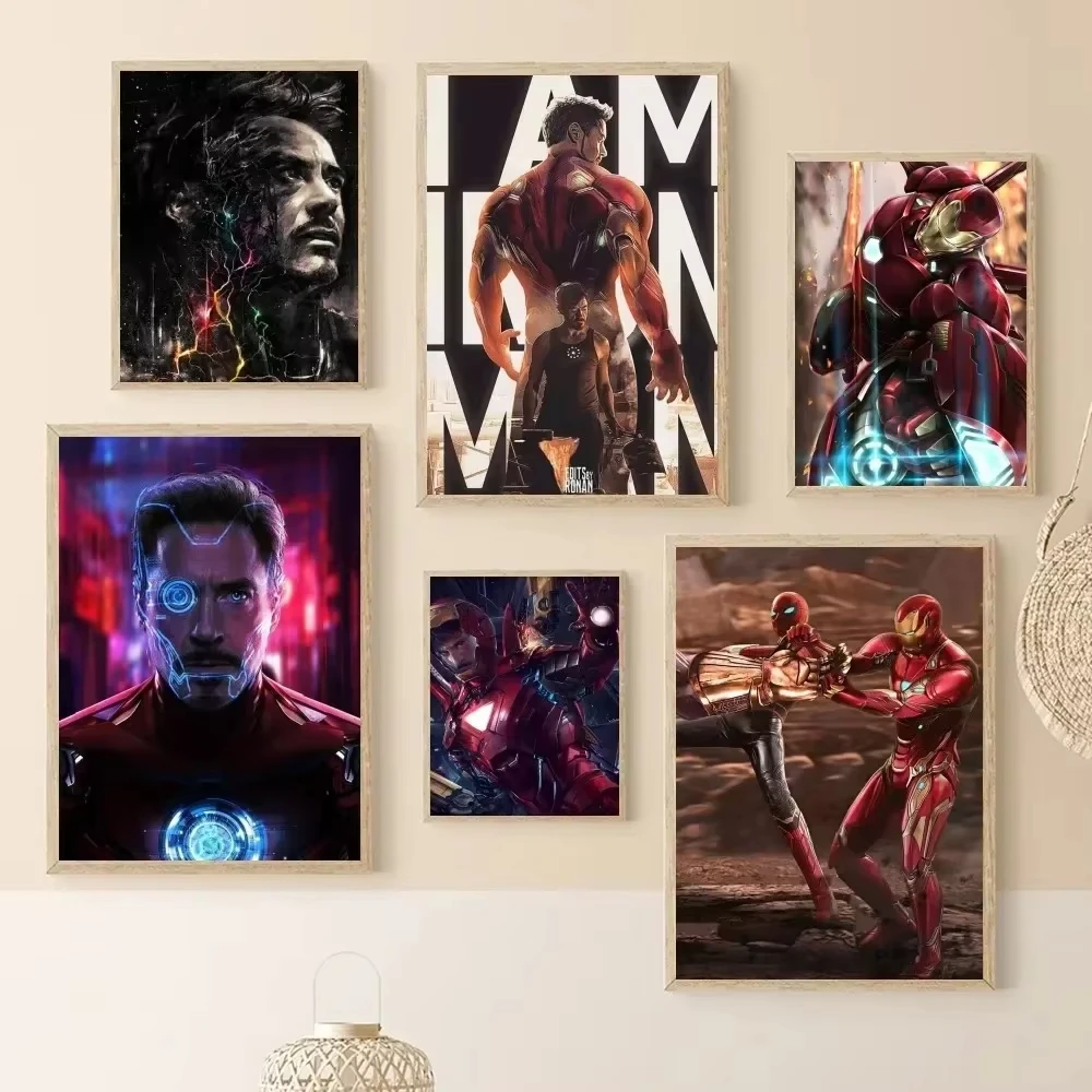 Marvel Iron Man Tony Stark Poster Print Canvas Paper Print Home Bedroom Entrance Bar Cafe Wall Art Painting Home Decor