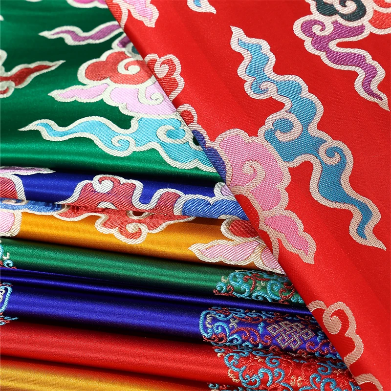 

100x75 см винтажная парча с узором дракона, жаккардовая ткань для шитья одежды, дизайнерское платье Cheongsam «сделай сам», удобное глянцевое
