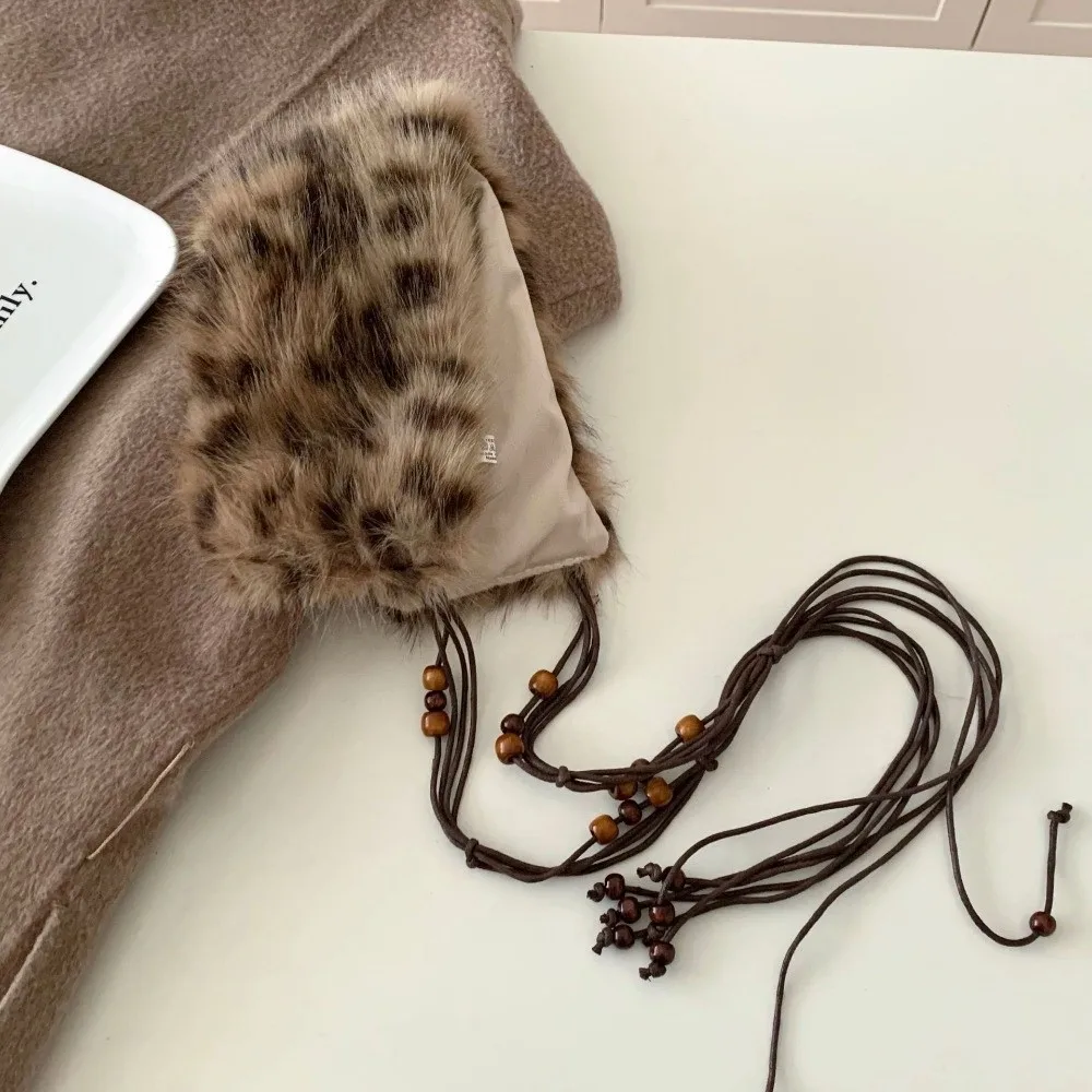 

Ретро-пояс Y2K с пушистым декором, теплая цепочка на талию из искусственного меха, многофункциональная повязка для волос, осень-зима