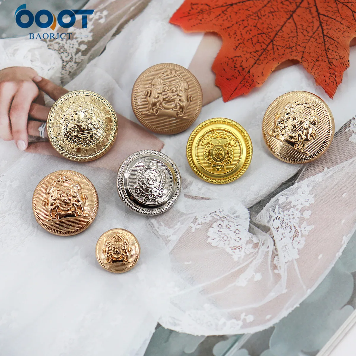 Metal Button 10Pcs/Lot  Yellow Gold or Silover Sweater Coat Decoration Shirt Buttons Accessories DIY JS-560