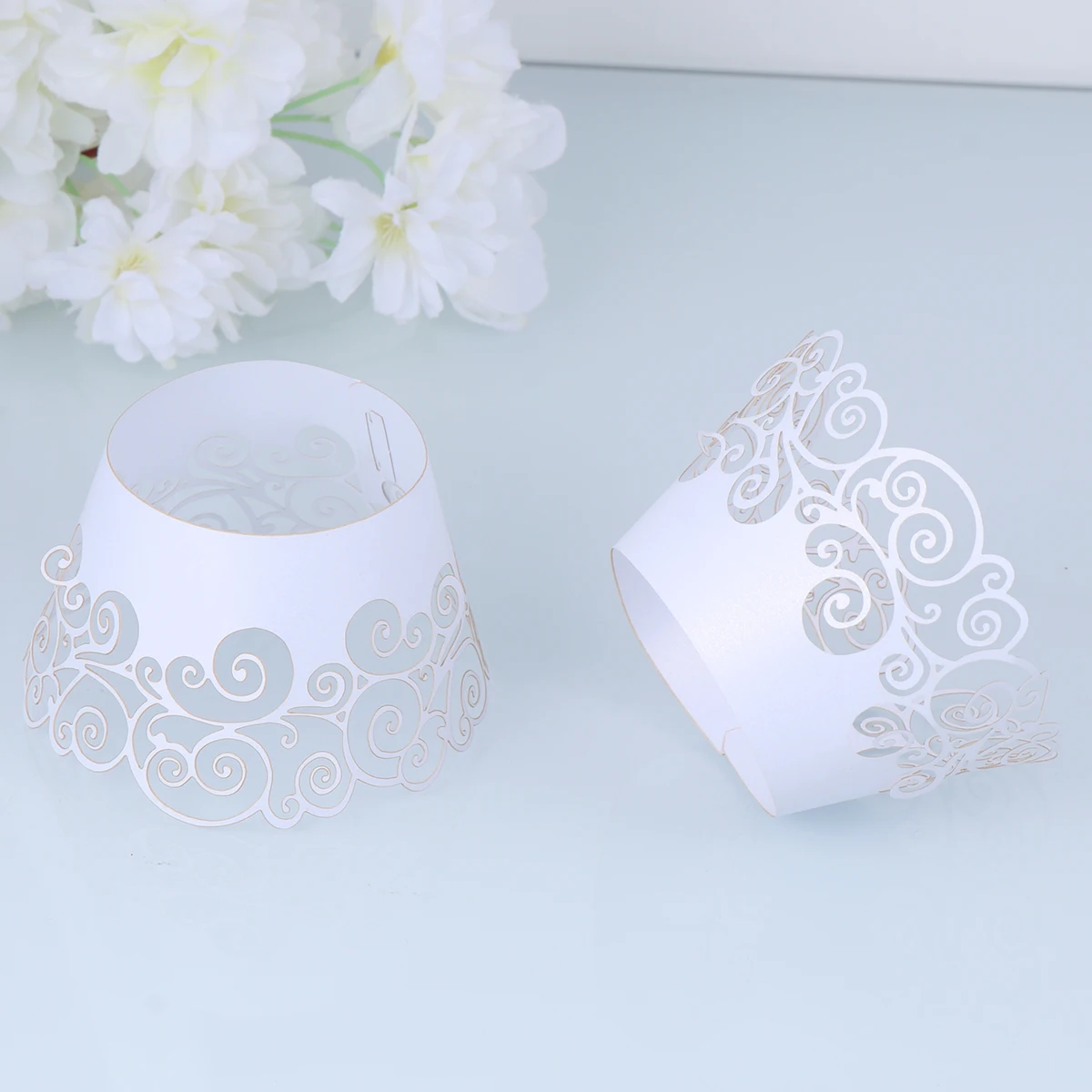 

60 Pcs Cake Border Cupcake Wrappers Dessert Wraps Baking Aluminum Foil Decoration for Color