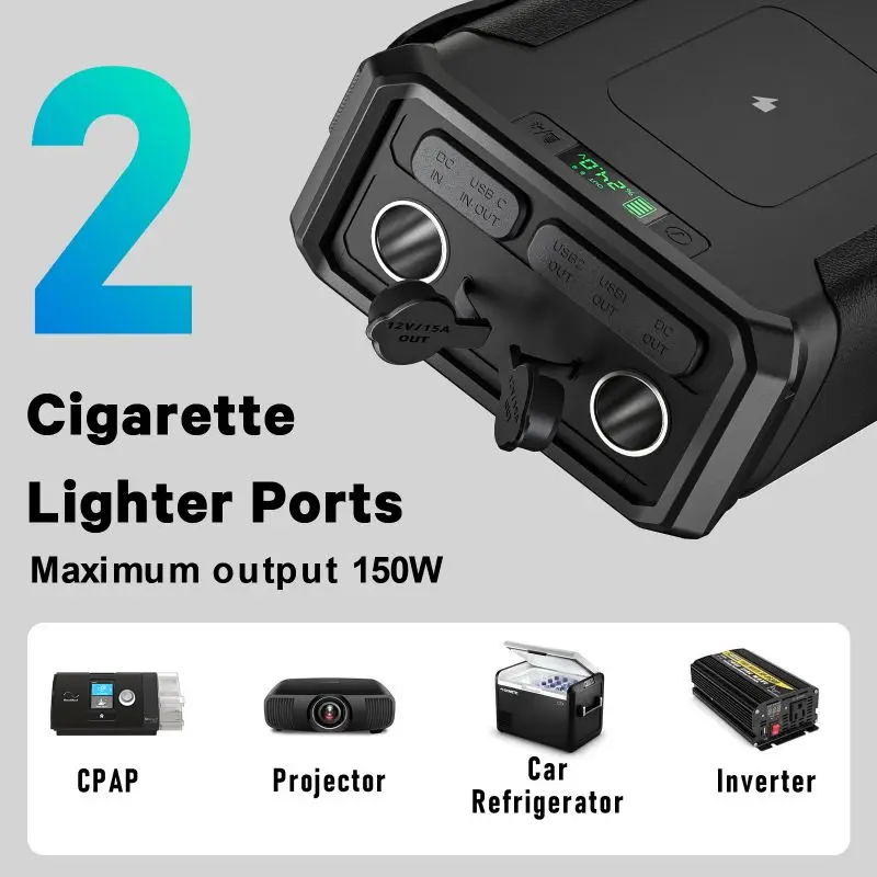 100000mAh Portable Power Station 300wh Solar Panel Charhing Emergency Backup Power Bank Lifepo4 Battery Pack 12V 60ah Powered view 6