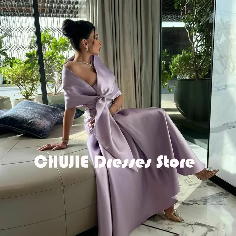 

Dusty Rose Graceful Evening Dress Woman Satin A Line Prom Dress Dubai Arabia Customized Wedding Party Gowns vestidos de noche
