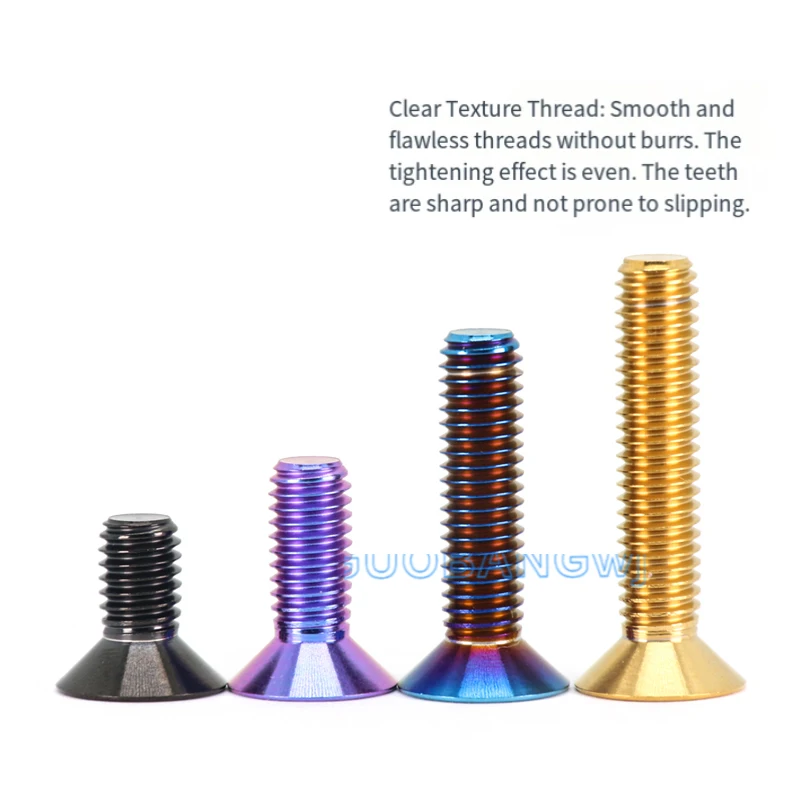 TC4Titanium Alloy Countersunk Internal Torx Screw Flat Head Machine Screw for Modification Bolt M4toM8 High Strength Lightweight