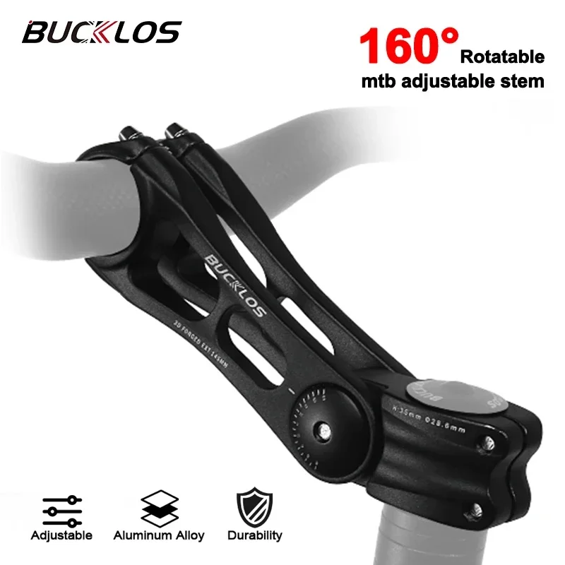 

BUCKLOS MTB Adjustable Stem Bicycle Handle Power 3D Forged Aluminum Alloy Mountain Road Bike Handlebar Table Riser Negative Stem