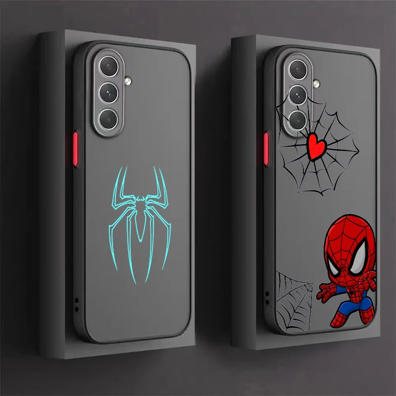 

Spider Man Marvel Fashion Cool Frosted Translucent For Samsung Galaxy S24 S23 S22 S21 S20 FE S10 S9 S8 Plus Ultra Pro 5G Funda