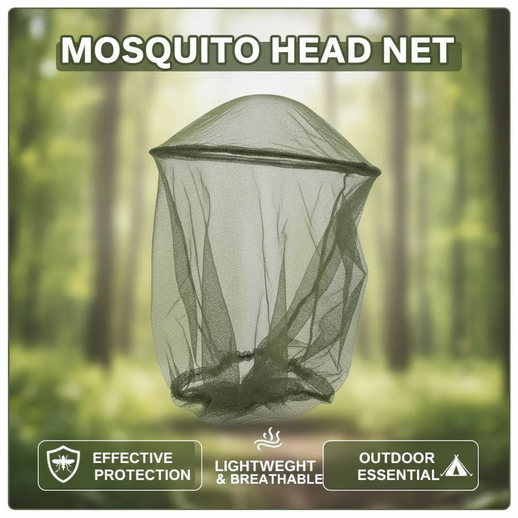 Travel Camping Protector Camping Equipment Outdoor Anti Mosquito Bug Bee Insect Mesh Hat Head Survival Face Protect Net Cover