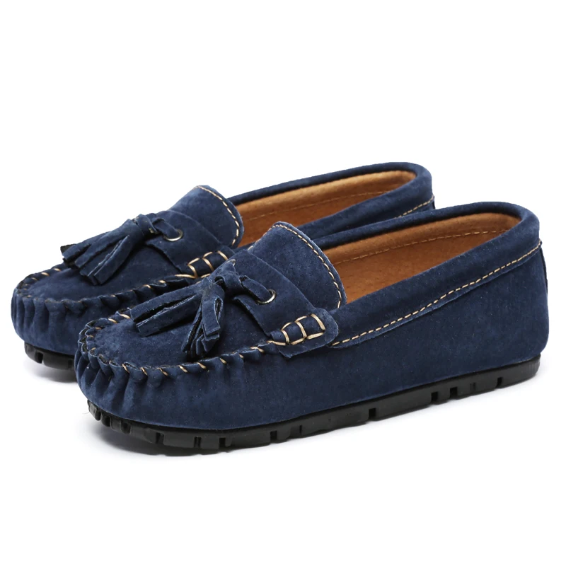 

Simple Kids Classic Leather Shoes Causal Moccasin Boys Girls Flat Shoes Non-Slip Children's Tassel Slip-On Loafers for School