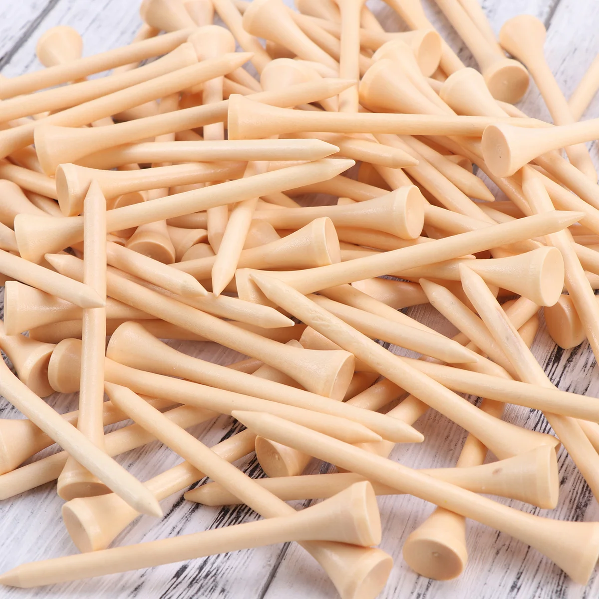 

100Pcs Solid Wood Golf Tees 7cm Wooden Lightweight Durable Unbreakable Training Supplies Pitch Fork Tool Wooden Tees