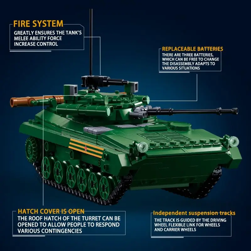 Sluban BMP-2MS 보병 전투 차량 빌딩 블록 키트, 군용 탱크 컬렉션 모델, MOC 육군 벽돌 장난감, 어린이 선물