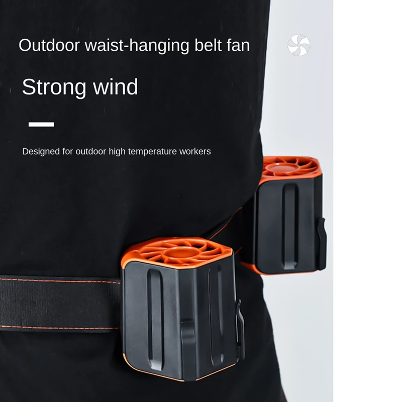 Three Head Blowing Wind Portable Hanging Waist Fan Wearable Fan High Wind Power Fan 12000Mah For Outdoor Working