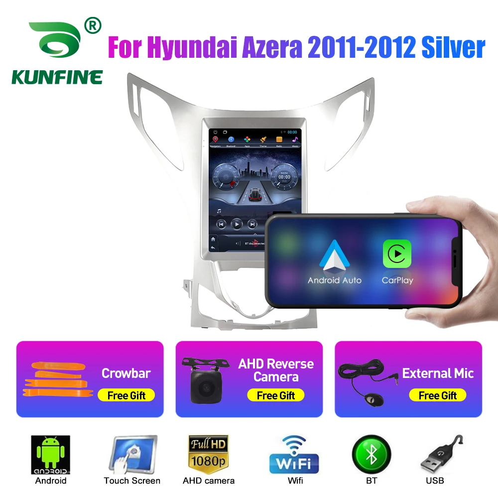 9.7 Inch Android Car Radio For Hyundai Azera 2011-12 Silver Tesla Style Multimedia Video Player GPS Auto 2Din Stereo Navigation