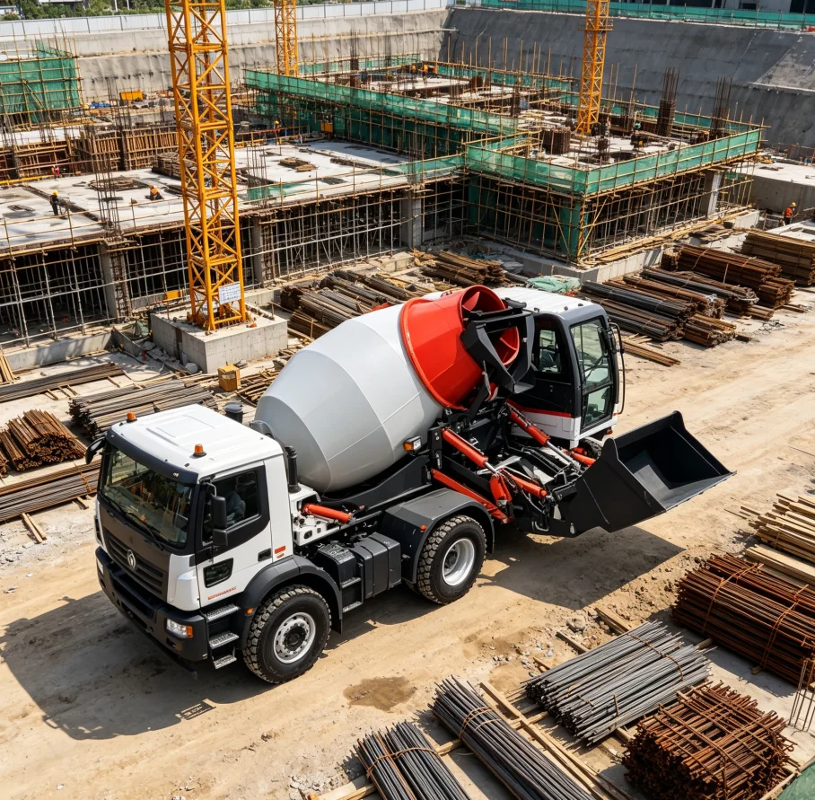 Mobile Auto Concrete Make 2/2.6/3.5/4/5.5/6.5 Cubic Meter Self Loading Concrete Mixers Truck with Pumping Factory Direct Sales