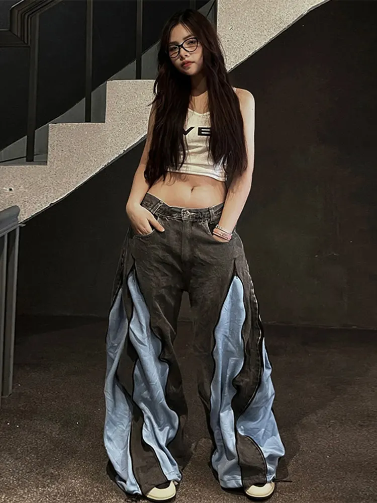 

Low Waist Loose Fit Dance Pants Women's Casual Trousers Cool Hip Hop Sle Color Blo Cotton Polyester Spring Summer