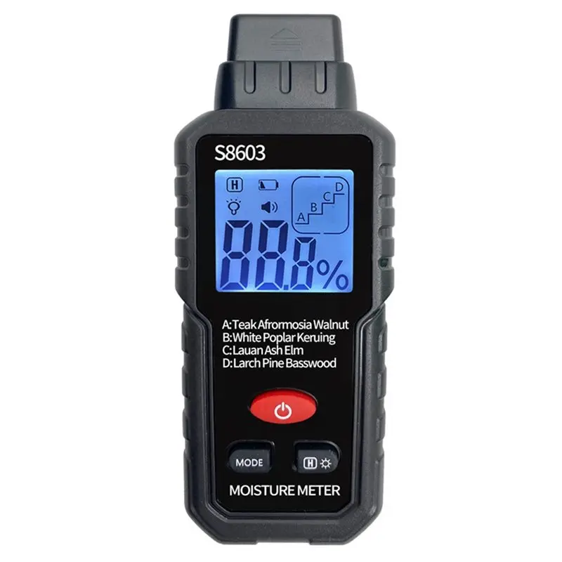 AB42-S8603 Wood Moisture Meter Wall Cardboard Humidity Tester Dry Moisture Content Testing Instrument Moisture Meter
