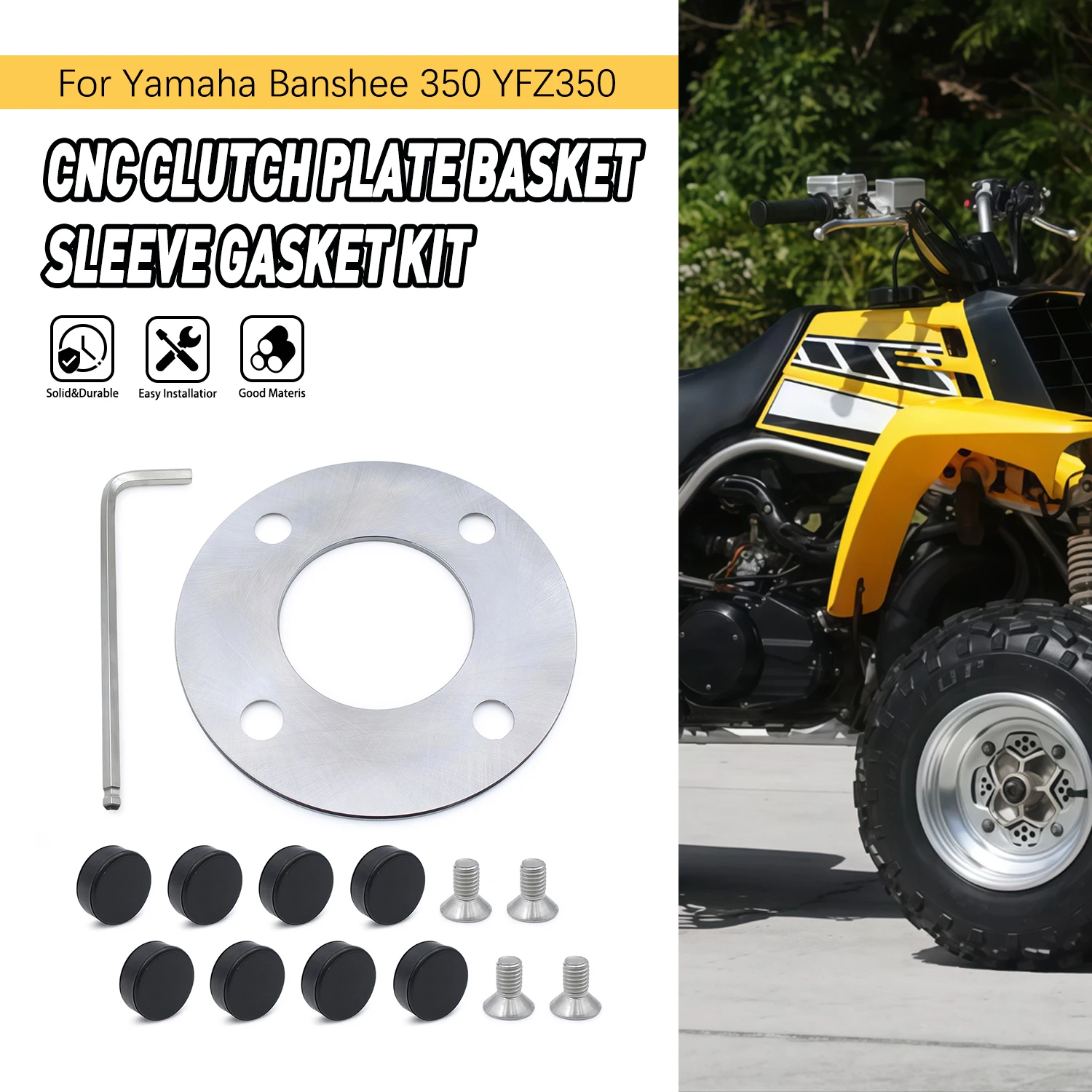 

CNC Billet Clutch Basket Bushing Gasket Kit For Yamaha Banshee 350 YFZ350 1987-2000 2001 2002 2003 2004 2005 2006
