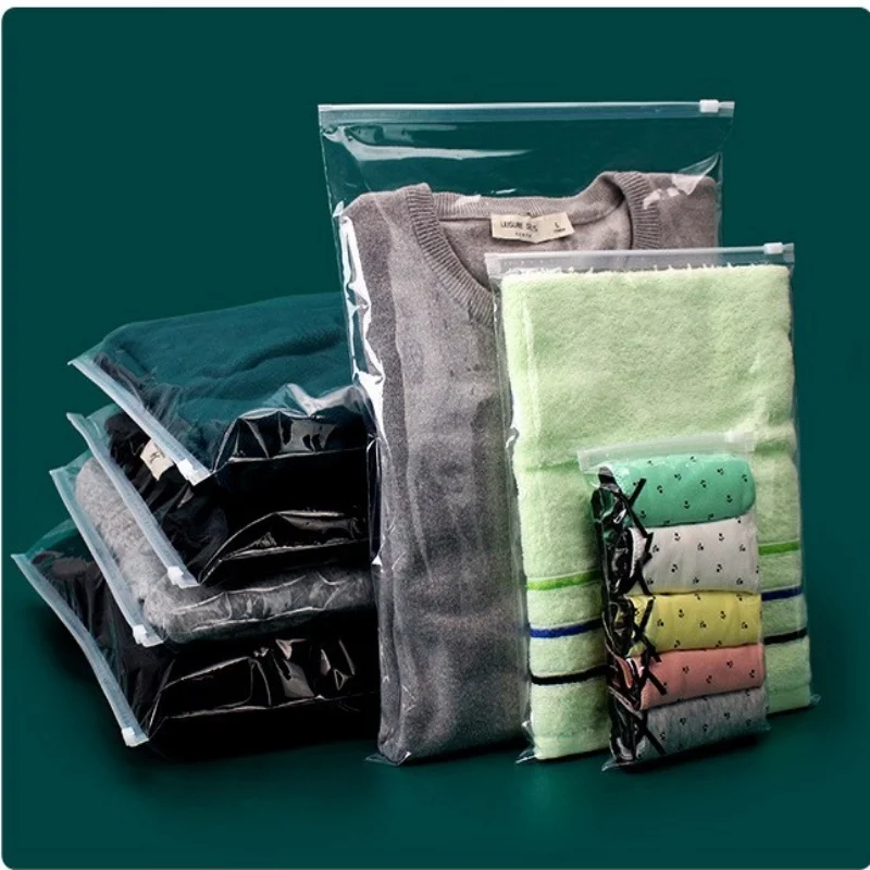 

50PCS Both Sides High Clear Clothing Zipper Bag DIY Garment Underwear T-shirt Baby Clothes Toys Towel Bra Gift Packaging Pouches